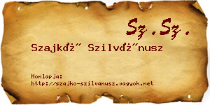 Szajkó Szilvánusz névjegykártya